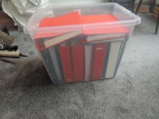 A box containing 14 World Stamp albums, early to modern, mint & used, well written up including