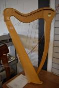 A traditional 34 string clasarch by Pilgrim harps