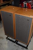 A pair of Spendor Audio Systems speakers, type BC1, some staining to cabinets