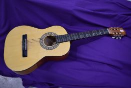 An undbranded classical guitar