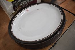 A selection of Hornsea pottery large oval plates in typical design