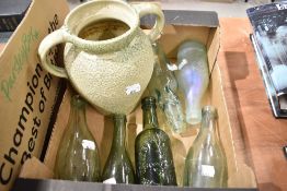 Early 20th century glass advertising bottles including Jas Thompson, Dalton Brewery and James