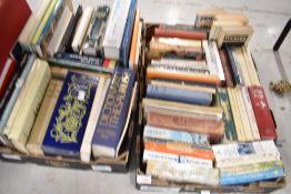Two boxes of library and text books