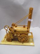 A 20th century Folk Art match stick model of the Stephenson Rocket steam locomotive