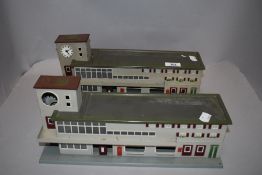 Two HO scale Marklin pre war Tin Station Buildings