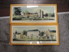 A pair of framed and glazed Railway Carriage Prints after Ronald A Maddox, Sizergh Castle near