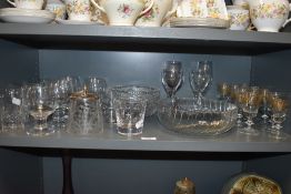 A selection of fine 20th century clear cut and etched crystal glass wares including hand blown