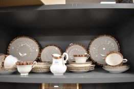 Early 20th century Royal Albert part tea service bearing brown Crown China label