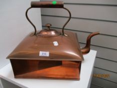 An early 20th century copper kettle ships or canal barge