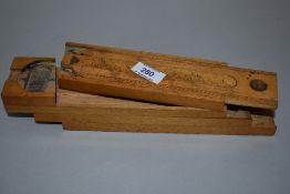A 20th century artist or stationary container with fold out design and ruler