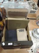 A selection of books including The Navy is here, Handicraft in the school iii and iv etc