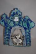 An Anna Noel studio pottery sculpture of theatrical dancers, glazed and decorated