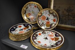 A selection of early 20th century tea and cake plates by Shelley in an Imari design