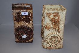 Two mid century design studio pottery vases
