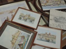 Pace Rosi, (20th century), after, a print, Malta, 20 x 29cm, framed and glazed, 23 x 32cm; and a sel