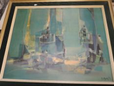 Marcel Mouly, (1918-2006), after, a print, Spanish Balcony, later edition, attributed verso, 57 x