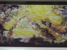 Margaret Bacon, (20th century), three mixed media paintings, Strata I, signed and attributed