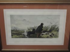 Ansdell, (19th/20th century), after, a re-print, Duck, 41 x 65cm, mounted framed and glazed, 69 x