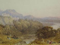 George Barret II, (1767-1842), attributed to, a watercolour, Continental landscape, initialled and