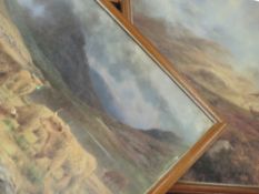 Loius B Hunt, (20th century), after, two prints, Highland cattle and stags, 70 x 55cm, framed and