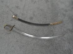 A British Infantry Officers Sword 1803 Pattern, lion head pommel, curved blade, slotted hilt,