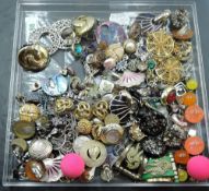 A large selection of fashion earrings of various forms including diamante, cobweb style etc