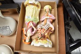 A pair of Staffordshire flat back figures of musicians