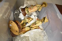 A selection of glass wares and Florence figures