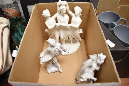 A pair of Parian ware figures with similar