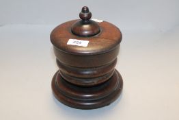 An early 20th century Lignum Vitae tobacco jar