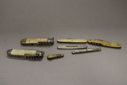 A selection of 20th century pocket and pen knives