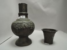 A Japanese bronze temple vase AF