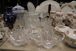 A selection of fine modern clear cut crystal glass wares mostly named brands including Thomas