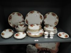 A selection of 20th century Royal Albert Old Country Roses pattern cake desert and dinner plates