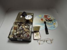 A selection of modern costume jewellery including wristwatches, necklace and ear rings