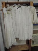 An unusual antique cream cape or shawl, possibly ceremonial, christening or confirmation.