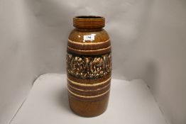 A Mid Century West German vase having banded and circular decoration no.553-38