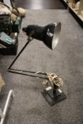 A mid century original Anglepoise adjustable lamp in black