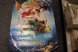 1990 movie film poster for Disney The Little Mermaid , banned version with phallic castle