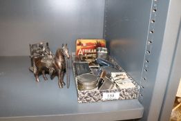 A collection of 20th century cigarette lighters including horse table lighter and French made
