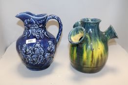 A vintage Arthur Wood Willie brewed a peck o'maut jug and a Dutch tulip style vase