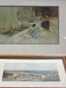 William Russell Flint (1880-1969), after, a print, wash day, 23 x 39cm, mounted framed and glazed,