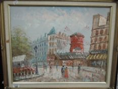 Buren, (20th century), an oil painting, Parisian street scene, indistinctly signed, 39 x 49cm,