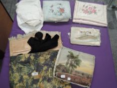 A beautiful collection of silk stocking/ handkerchief cases including hand painted and