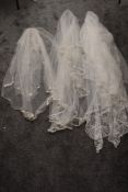 Three vintage Veils with some beautiful details.