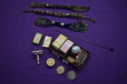 A selection of ladies vintage cosmetics and razors sold alongside three late Georgian/Victorian