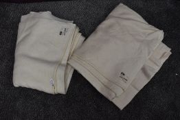 Two matching cream wool CC41 blankets.