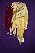 A Jesters costume in yellow satin and red velvet, worn by Marcel Claudel(1900-1981)tenor singer born