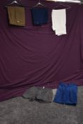 A mixed lot of gents vintage breeches, a pair of shorts and a pair of trousers, predominantly 50s-