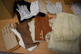 A mixed lot of vintage and antique items to include child's faux fur coat and bonnet, various styles
